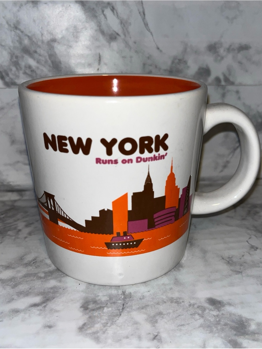Dunkin Donuts Destinations New York Runs On Dunkin Coffee Mug Cup Retired 2013